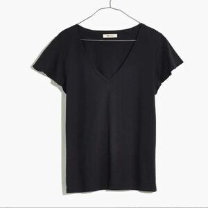 Madewell Crawford Flutter Sleeve in Black